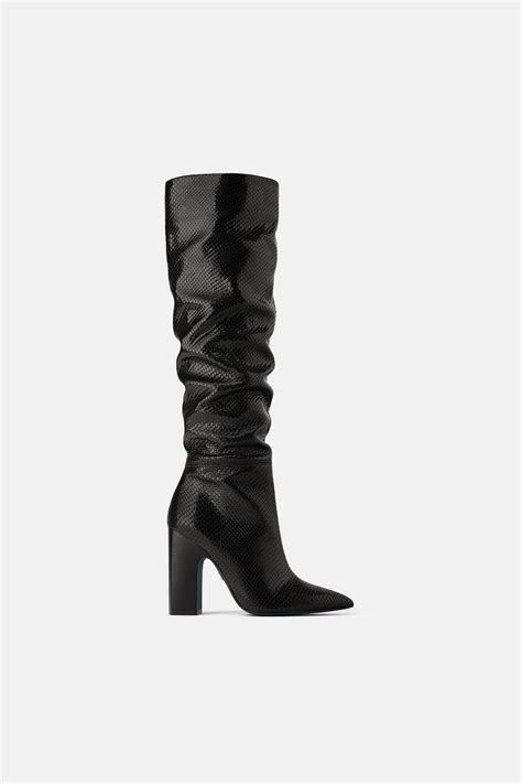 zara miu miu boots|Zara blue boots.